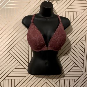 NWOT Cacique Boost Plunge Mauve Bra